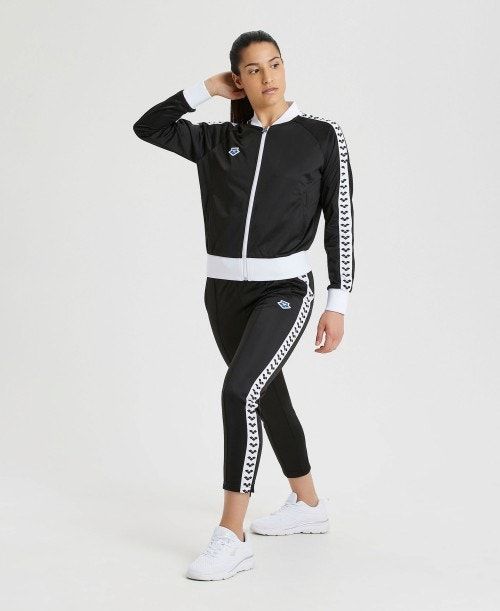 Arena Relax Iv Team Full-zip Jacket Black / White / Black | QBEVIYM-95