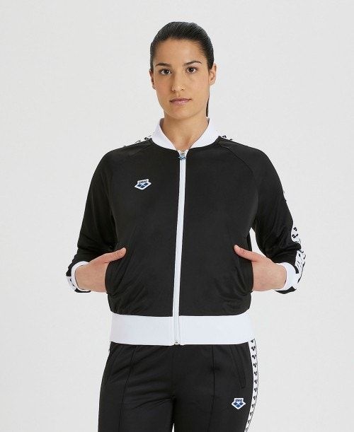 Arena Relax Iv Team Full-zip Jacket Black / White / Black | QBEVIYM-95