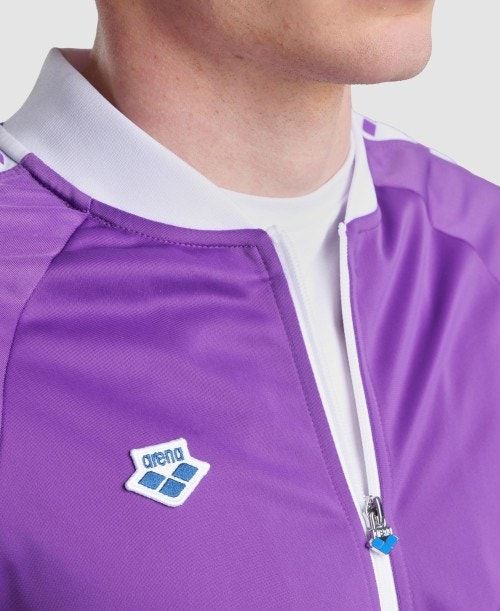 Arena Relax Iv Team Full-zip Jacket Purple / White / Purple | QNFILDG-91