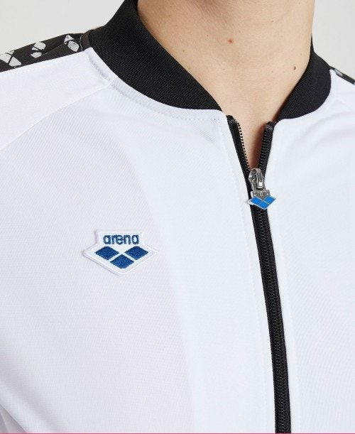 Arena Relax Iv Team Full-zip Jacket White / Black / Silver | PGZUMVN-23