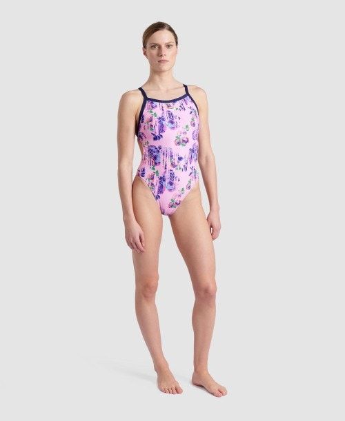 Arena Rose Textures Xcross Back One Piece Rose | THLYRUF-46