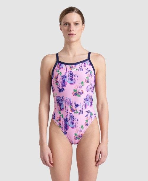 Arena Rose Textures Xcross Back One Piece Rose | THLYRUF-46