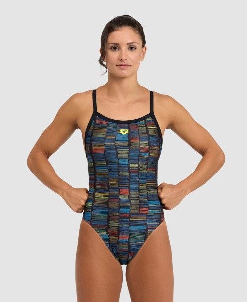 Arena Slow Motion Xcross Back One Piece Black / Turquoise Multicolor | EKLOTWJ-89