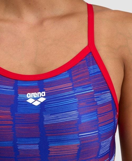 Arena Slow Motion Xcross Back One Piece Red / Blue Multicolor | MLDGWYQ-71