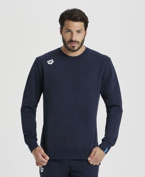 Arena Solid Crewneck Navy | PYIBCXE-56