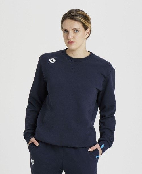 Arena Solid Crewneck Navy | PYIBCXE-56