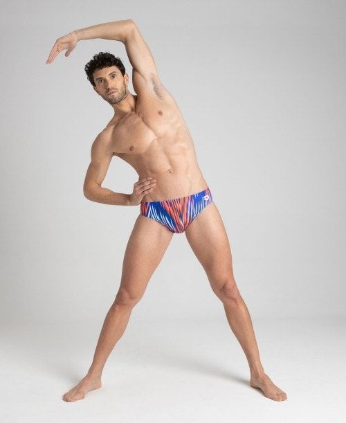 Arena Speed Stripes Brief Navy / Multicolor Red | UZTGSER-58