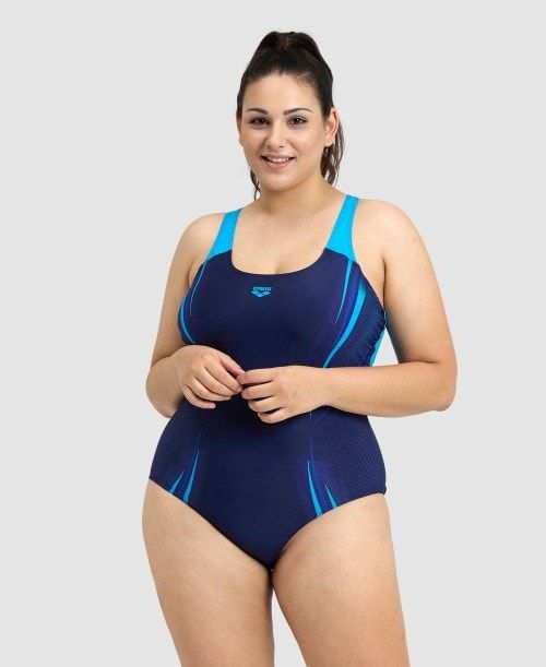 Arena Spikes Pro Back Plus One Piece Navy / Turquoise | FALJMED-30