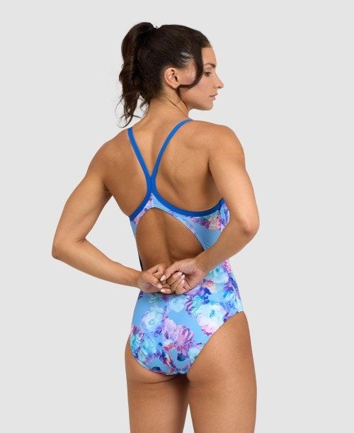 Arena Spring Garden Light Drop Back One Piece Royal / Royal Multicolor | WTNGIRS-67