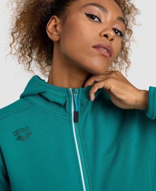 Arena Team Hooded Jacket Panel Green | ZHAMTUI-43