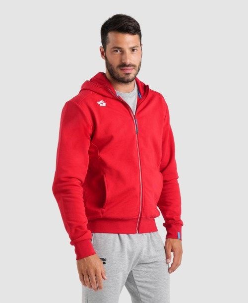 Arena Team Hooded Jacket Panel Red | PIMYUBW-64