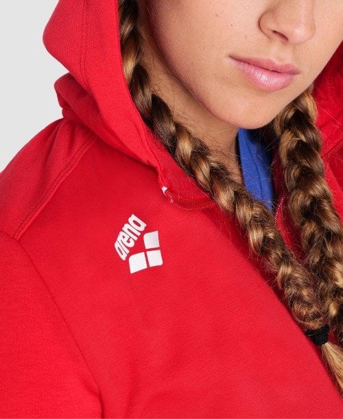 Arena Team Hooded Jacket Panel Red | YZOIFQE-28