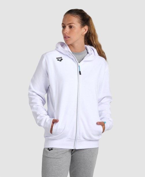 Arena Team Hooded Jacket Panel White | PKHZGWX-32