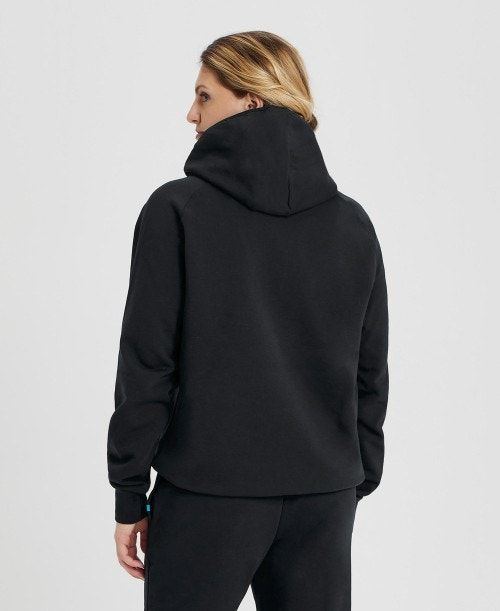 Arena Team Hooded Sweatshirt Panel Black | CBNKXAI-71