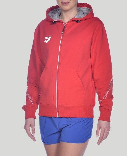 Arena Team Line Hooded Jacket Red | TRGQWPC-96