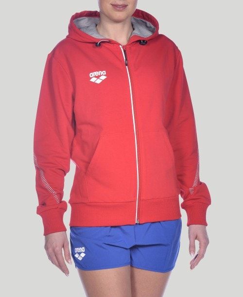 Arena Team Line Hooded Jacket Red | TRGQWPC-96