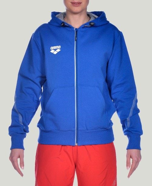 Arena Team Line Hooded Jacket Royal | OWKXMEU-36