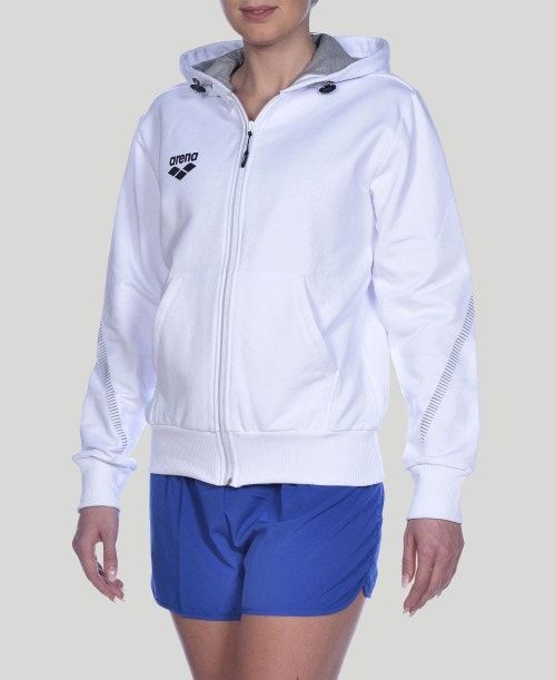 Arena Team Line Hooded Jacket White | FHEDYOI-67