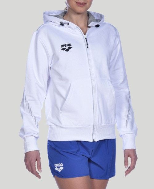 Arena Team Line Hooded Jacket White | FHEDYOI-67