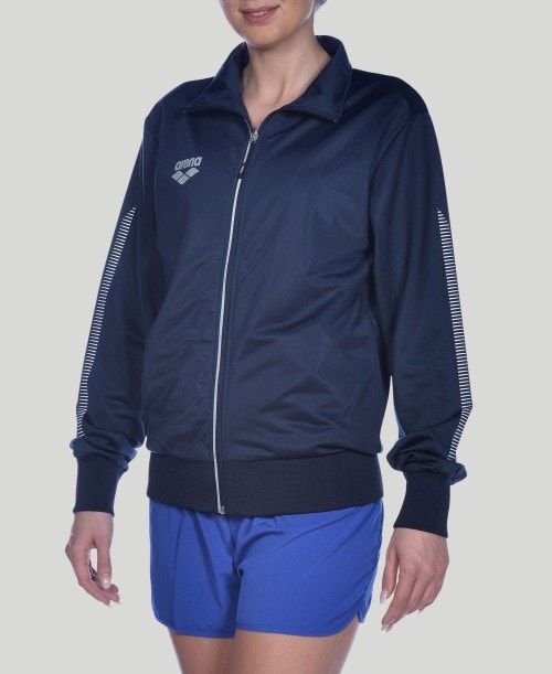 Arena Team Line Knitted Poly Jacket Navy | XZWFHJV-45