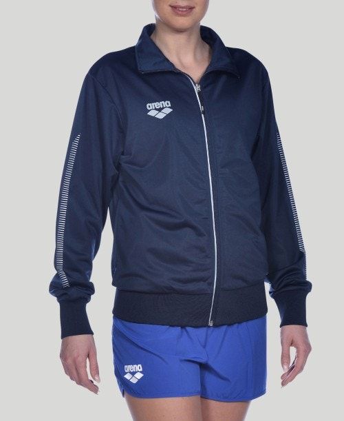 Arena Team Line Knitted Poly Jacket Navy | XZWFHJV-45