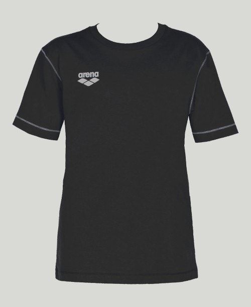 Arena Team Line Short Sleeve Tee Black | JXNTESZ-07