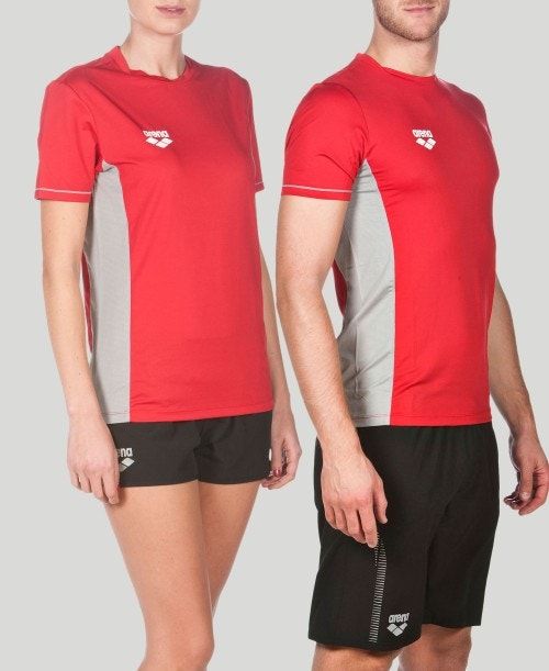 Arena Team Line Tech Short Sleeve Tee Red | KCIXLAR-43