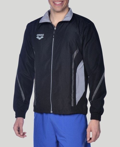 Arena Team Line Warm-up Jacket Black / Grey | LWFXKRJ-82