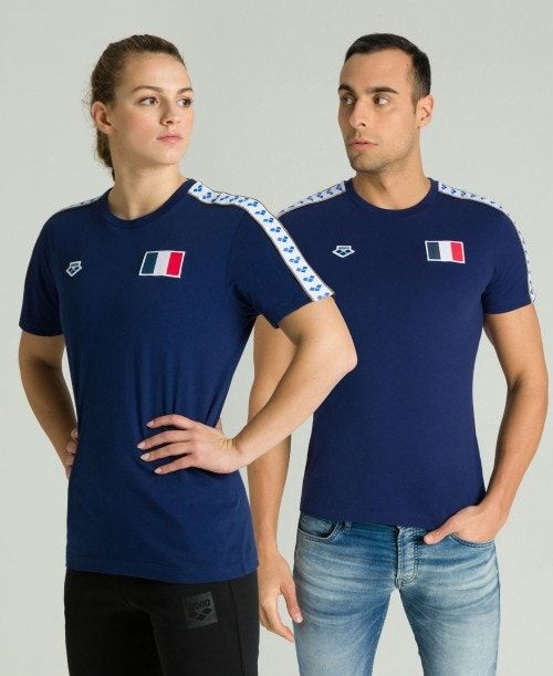 Arena Team Nations T-shirt Navy | XCEJDWZ-95