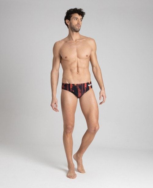 Arena Team Painted Stripes Brief Black / Multicolor Red | WXDOULP-70