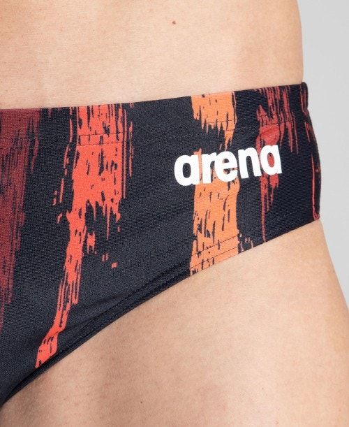 Arena Team Painted Stripes Brief Black / Multicolor Red | WXDOULP-70