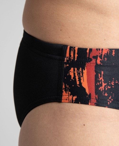 Arena Team Painted Stripes Brief Black / Multicolor Red | WXDOULP-70