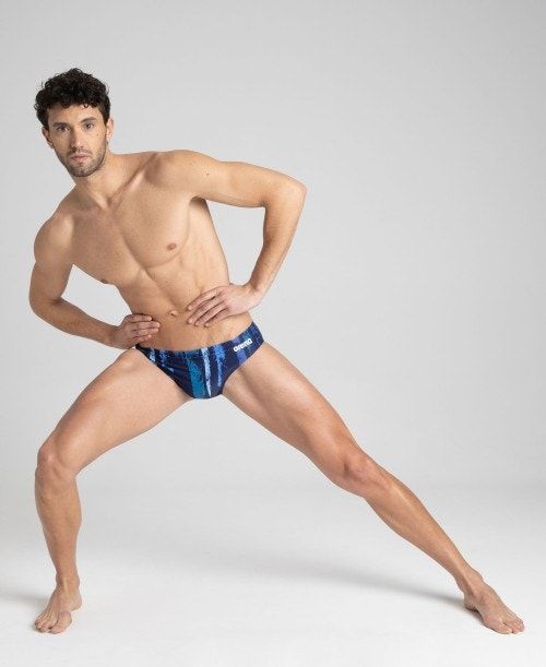 Arena Team Painted Stripes Brief Navy / Multicolor Turquoise | ALODHGJ-87