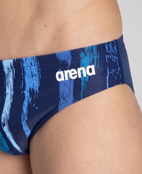 Arena Team Painted Stripes Brief Navy / Multicolor Turquoise | ALODHGJ-87