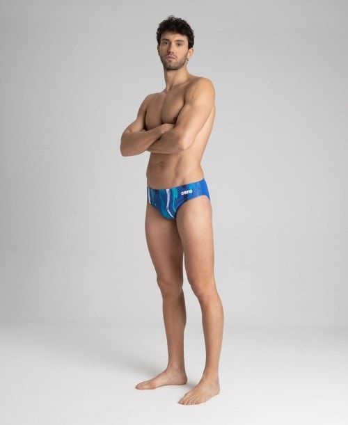 Arena Team Painted Stripes Brief Royal / Multicolor Royal | LRVIXHN-02