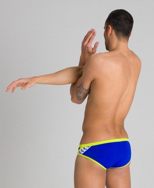 Arena Team Stripe Brief Blue / Green | ELUHMIG-56