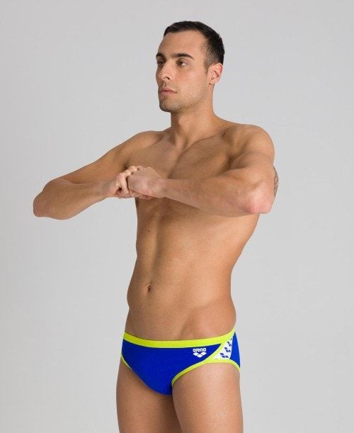 Arena Team Stripe Brief Blue / Green | ELUHMIG-56