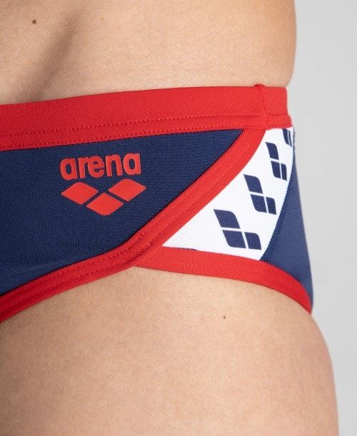 Arena Team Stripe Brief Navy / Red | VQZEWAO-97