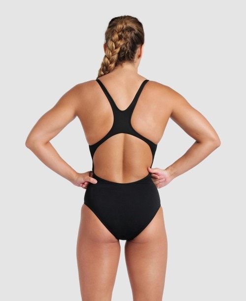 Arena Team Swim Pro Solid One Piece Black / White | FMZDOGW-42