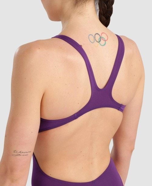 Arena Team Swim Tech Solid One Piece Purple / White | TUKPDMO-53