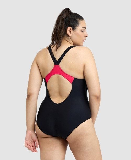 Arena Threefold V Back Plus One Piece Black / Black | ZCRVAGX-90