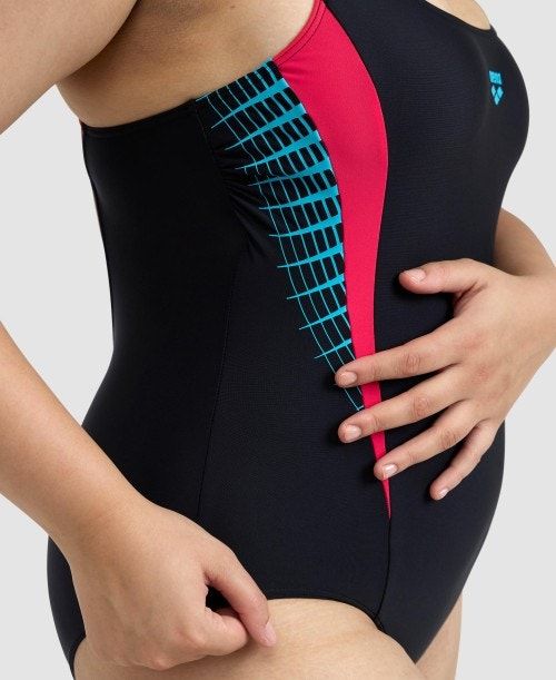 Arena Threefold V Back Plus One Piece Black / Black | ZCRVAGX-90