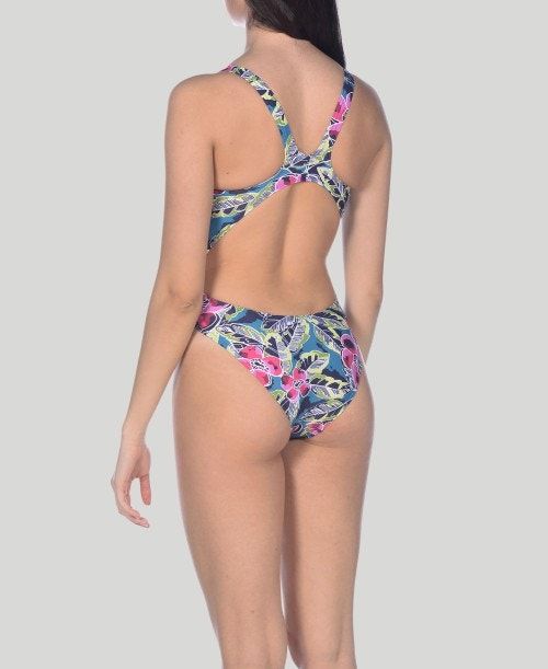 Arena Tropical Sketch Swim Tech One Piece Green / Multicolor | GJPHZOB-93