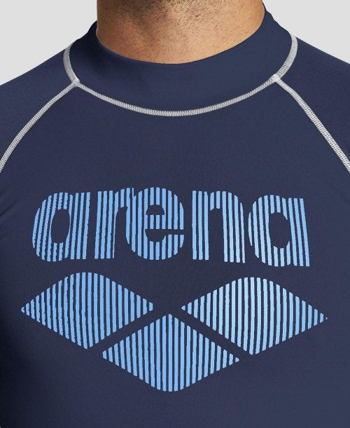 Arena T-shirt Rash Guard Navy | YTZCDEK-91