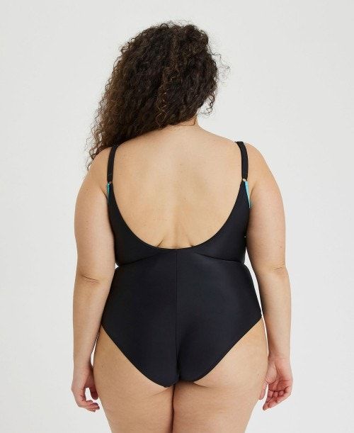 Arena U Back Placement Plus Swimsuit Black / Multicolor | IVBGELS-23