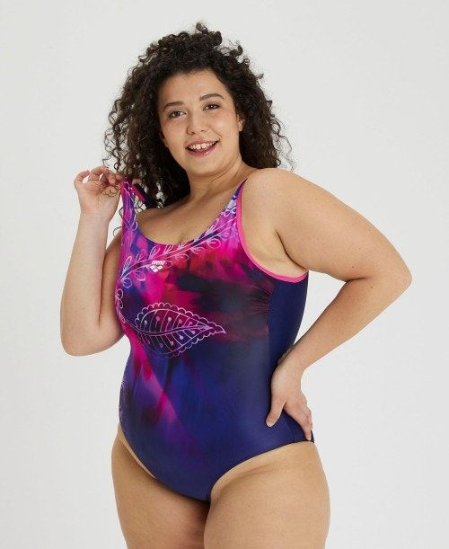 Arena U Back Placement Plus Swimsuit Navy / Rose / Multicolor | DHQAMOW-79