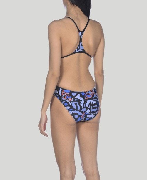 Arena Usa Allover Booster Back One Piece Navy Multicolor / Black | HOLVQGY-52